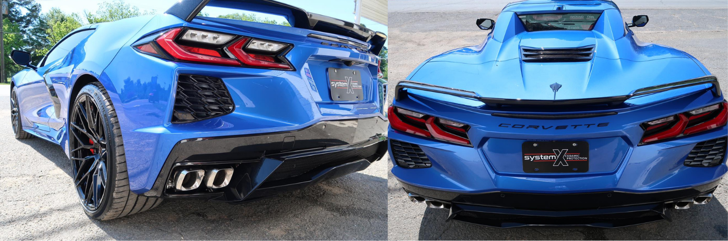 Blue Corvette after ceramic coating finish 