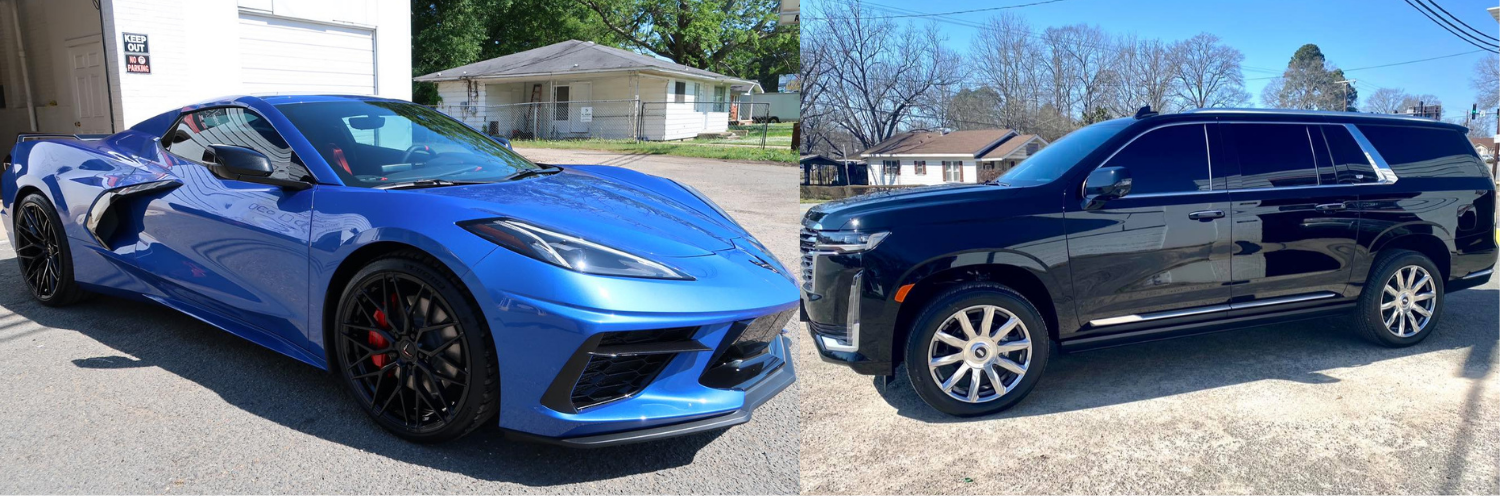 shiny vehicles after detailing 